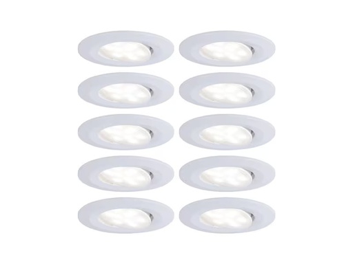 [90309599 1591849] Paulmann Einbauspot LED Calla Basisset, 10 x 5.2W, 4000K, Weiss