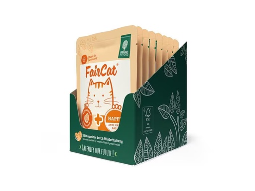 [90309789 1601193] Green Petfood Nassfutter FairCat Happy, 8 x 85 g