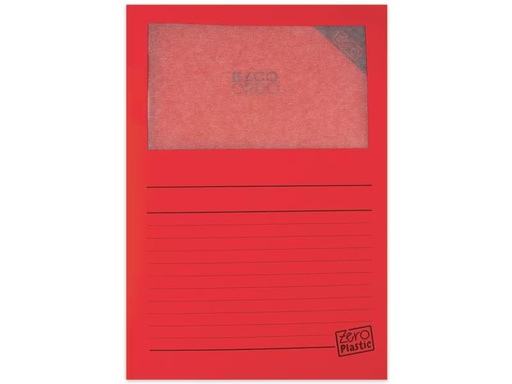 [90309942 1607980] ELCO Sichthülle Zero Plastic Rot, 100 Stück