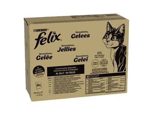 [90310082 1603434] Felix Nassfutter Sensations Gelee Countryside Mix, 80 x 85 g