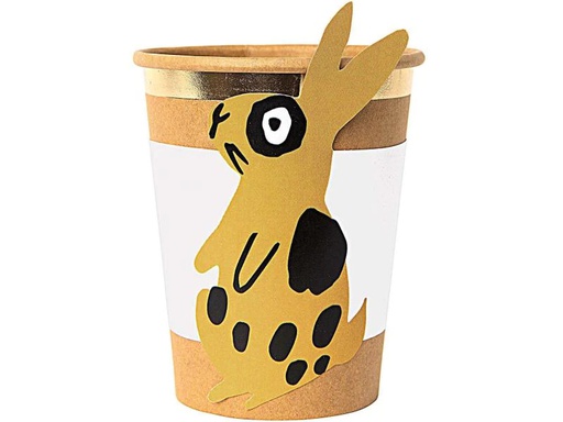 [90051020 1033399] Rico Design Manschette für Pappbecher, Hase, 6 Stück