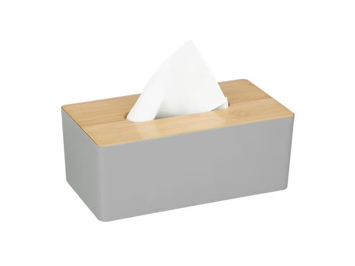 [90310978 1609765] relaxdays Kosmetiktuchbox mit Bambusdeckel Grau/Nature