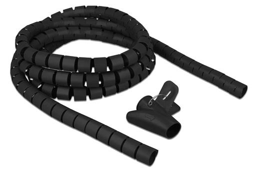 [90051094 1203258] Delock Spiroschlauch mit Einziehwerkzeug, 2.5 m x 25 mm Schwarz