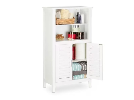 [90311038 1609773] relaxdays Badezimmerregal 92 x 50 x 25.5 cm, Weiss