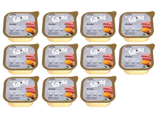[90311105 1604825] WOW Nassfutter Senior Ente Schale, 11 x 150 g