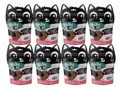 [90311254 1594503] Lucky Lou Katzen-Snack Lucky Ones Cubes Huhn &amp; Gans, 8 x 80 g