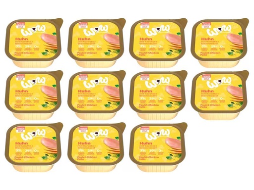 [90311594 1604823] WOW Nassfutter Junior Huhn Schale, 11 x 150 g