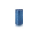 balthasar Zylinderkerze Rustico 12 x 7 cm, Blau