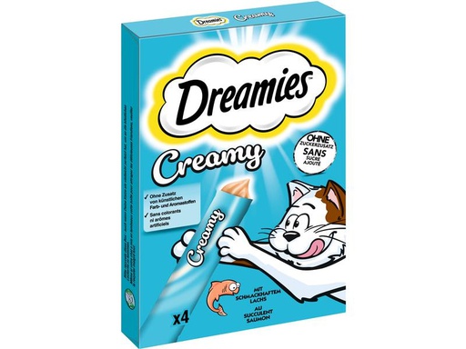 [90312162 1603693] Dreamies Katzen-Snack Creamy Lachs, 4 x 10g