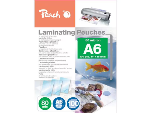 [90312230 747233] Peach Laminierfolie A6 80 mic A6, Glänzend
