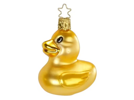 [90312261 1518051] Inge Glas Manufaktur Weihnachtskugel Badeente 7.5 cm, Gold