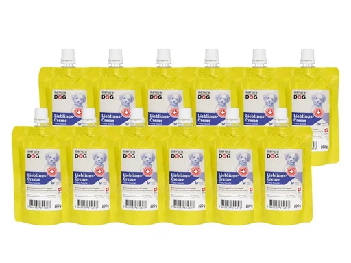 [90312414 1607899] naturaDog Lieblingscreme Poulet Multipack, 12 x 100 g