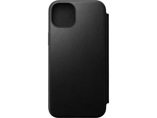 [90312496 1591314] Nomad Book Cover Modern Leather Folio iPhone 15 Plus Schwarz
