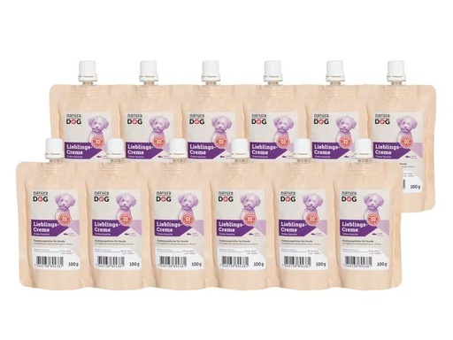 [90312700 1607902] naturaDog Lieblingscreme Lachs Multipack, 12 x 100 g