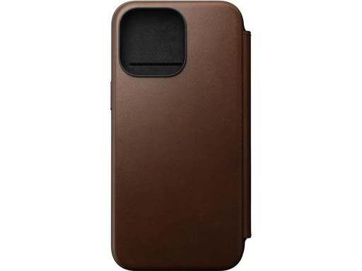 [90312718 1591320] Nomad Book Cover Modern Leather Folio iPhone 15 Pro Max Braun