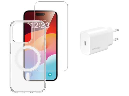 [90312791 1592640] 4smarts Back Cover 3in1 Premium Starter Set iPhone 15 Pro