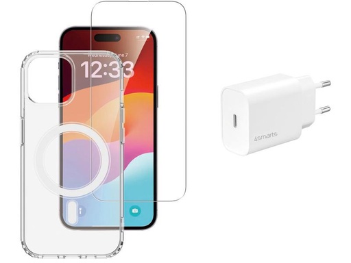 [90312815 1592639] 4smarts Back Cover 3in1 Premium Starter Set iPhone 15 Plus