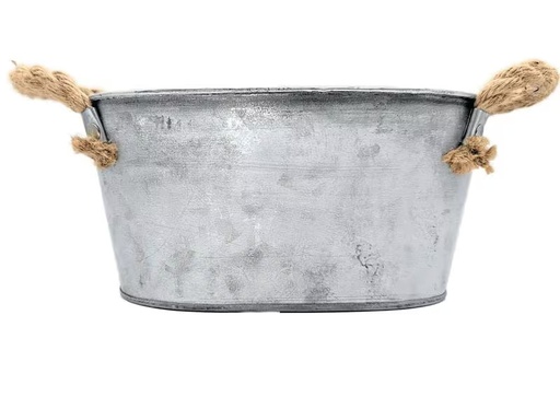 [90313095 1612508] CHALET Blumentopf Elis 27 x 18 x 12 cm, Silber