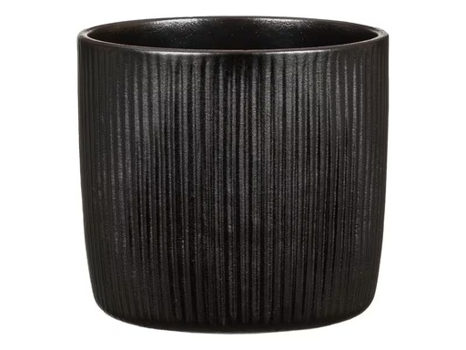 [90313102 1604687] scheurich Blumentopf Ebano Solido Linea 25.3 cm, Schwarz