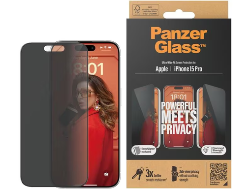 [90313395 1589904] Panzerglass Displayschutz Ultra Wide Fit Privacy iPhone 15 Pro Max