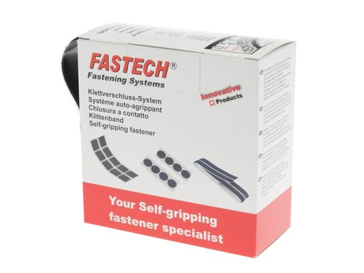 [90051425 481235] FASTECH Flauschseite Box 50 mm x 5 m selbstklebend, Schwarz