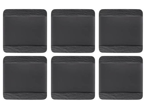 [90051426 1097802] Villeroy &amp; Boch Speiseteller Manufacture Rock 6 Stück, Schwarz