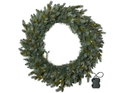 [90314444 1568587] Star Trading LED-Weihnachtskranz Greyland, Ø 80 cm, Grün