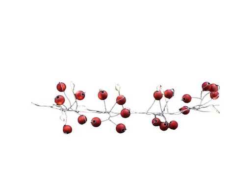 [90314467 1591936] Dameco LED Lichterkette mit roten Kügelchen, 72 Lampen, 1.8 m