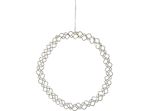 [90314468 1568592] Star Trading Hänger Kranz Hoop, 30 LEDs, Ø 30 cm, Chrom