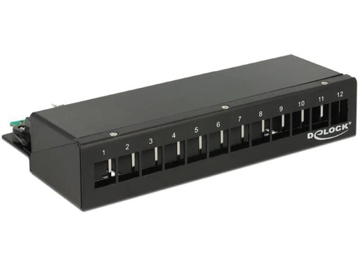 [90000491 497955] Delock Netzwerkpanel Keystone 12-Port Desktop, schwarz