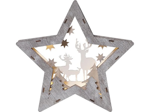 [90315581 1187216] Star Trading Tischdeko Fauna Stern 25 cm, Holz