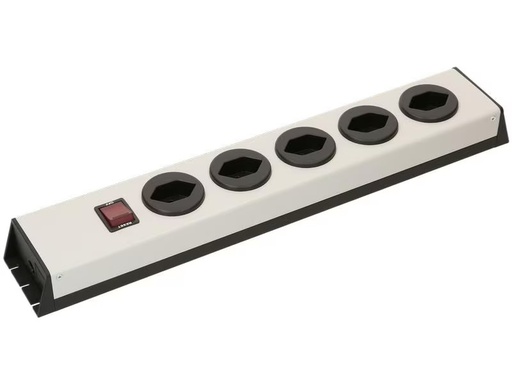 [90315644 1611203] Max Hauri Steckdosenleiste 5 x Typ 13 Power Line, Silber / Schwarz
