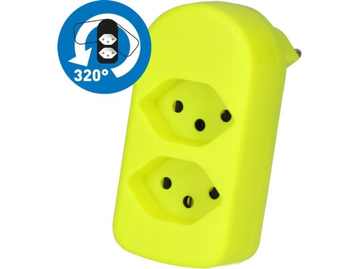 [90315678 1611194] Max Hauri Abzweigstecker maxADAPTturn, 2 x Typ 13, Drehbar 320°