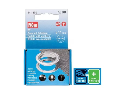 [90315851 1622161] Prym Ösen mit Scheiben 11 mm