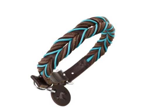 [90316061 1561394] Hunter Halsband Solid Education Cord, M (55), Dunkelbraun/Türkis
