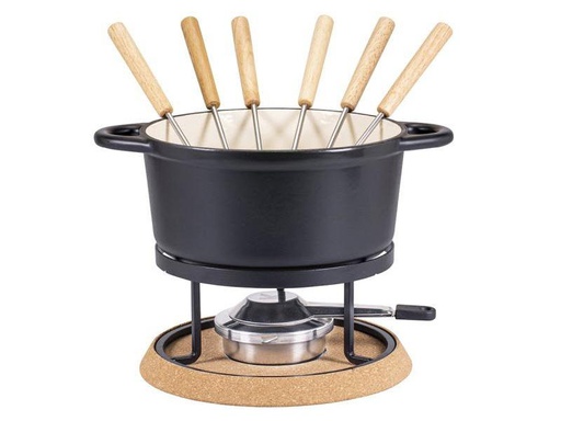 [90316274 1621878] Kadastar Käsefondue-Set Nostalgie 9 Teile, Schwarz