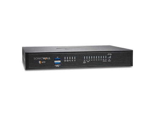 [90316496 1289970] SonicWall Firewall TZ-670 TotalSecure Advanced Appliance, w/APSS, 1yr