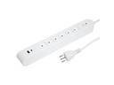 STEFFEN Steckdosenleiste IQ 6 x T13, USB-A+C Weiss, 3 m Kabel