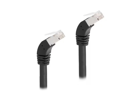 [90316799 1625528] Delock Patchkabel 45° unten gewinkelt Cat 6A, S/FTP, 0.25 m Schwarz