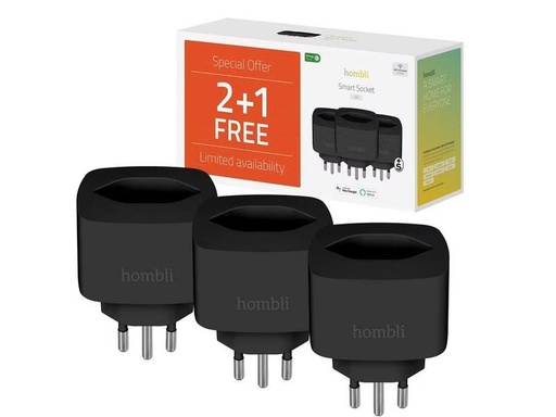 [90316874 1615343] hombli Smart Socket CH, Schwarz, 3er-Set
