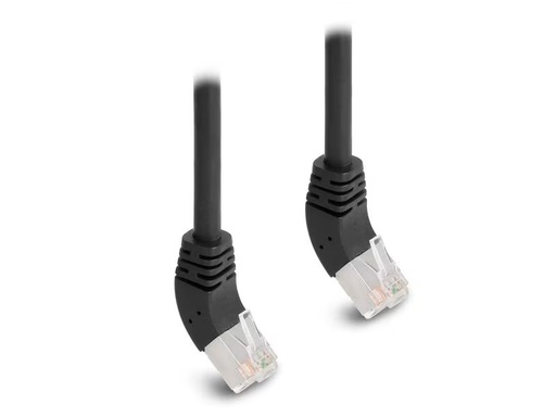 [90316924 1625524] Delock Patchkabel 45° oben gewinkelt Cat 6A, S/FTP, 1 m, Schwarz