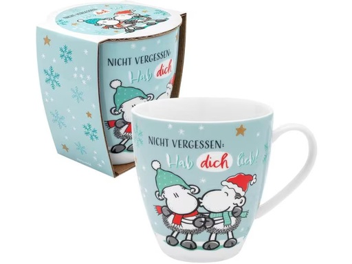 [90317032 1566385] Sheepworld Kaffeetasse Hab dich lieb 450 ml, 1 Stück, Hellblau