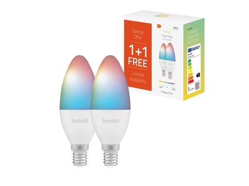 [90317308 1615313] hombli Leuchtmittel E14 (4.5W) RGB + CCT 1+1 Pack