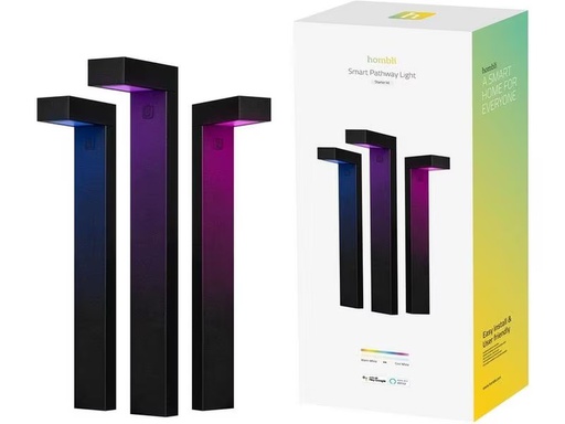 [90317315 1615336] hombli Outdoor Sockelleuchte Pathway Light Kit 3 x 6W RGB, Schwarz