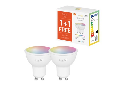[90317348 1615314] hombli Leuchtmittel GU10 (4.5W) RGB + CCT 1+1 Pack