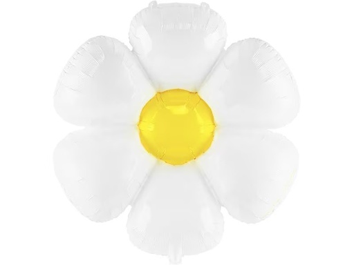[90317811 1600546] Partydeco Folienballon Gänseblümchen 97 x 103 cm, Gelb/Weiss