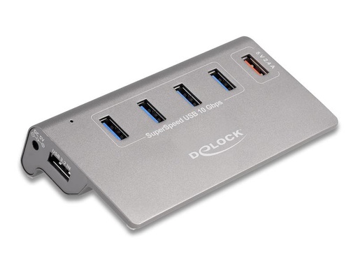 [90317898 1605012] Delock USB-Hub 64182 USB 10 Gbps - 4x USB-A / 1x Schnellladeport