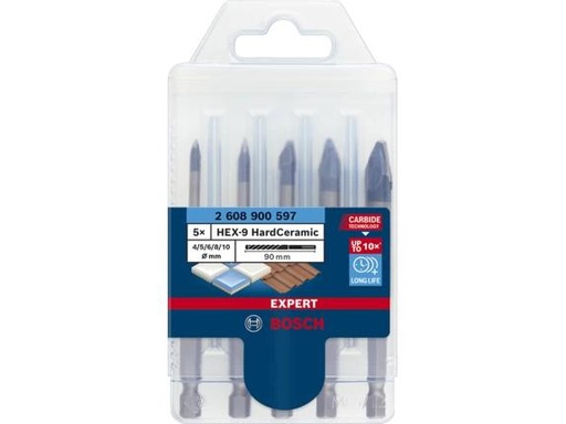 [90317978 1604049] Bosch Professional Bohrer-Set Expert HEX-9 HardCeramic, 5-teilig
