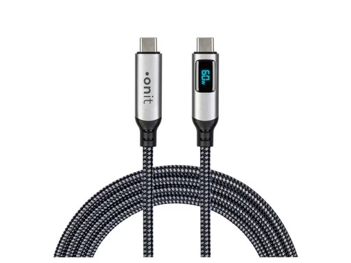 [90318242 1576652] onit USB4-Kabel Premium LED USB C - USB C 3 m, Grau/Schwarz