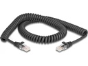 Delock Patchkabel Spiralkabel Cat 5e, UTP, 2 m, Schwarz